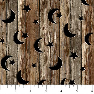 Nature's Calling - Black stars and moon on wood