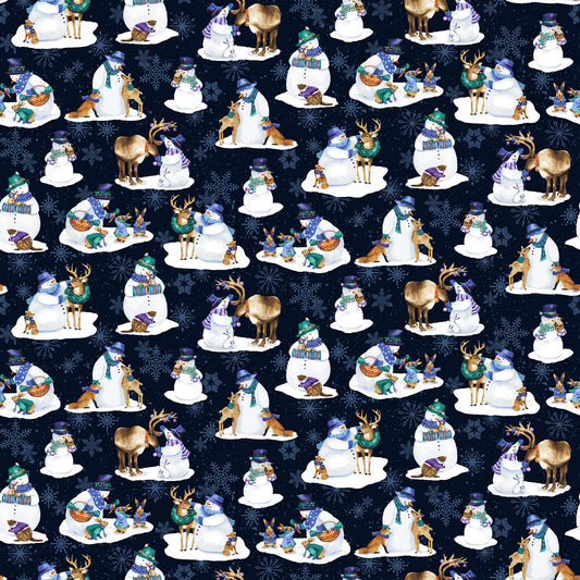 Flurry Friends - Forest Critters on navy