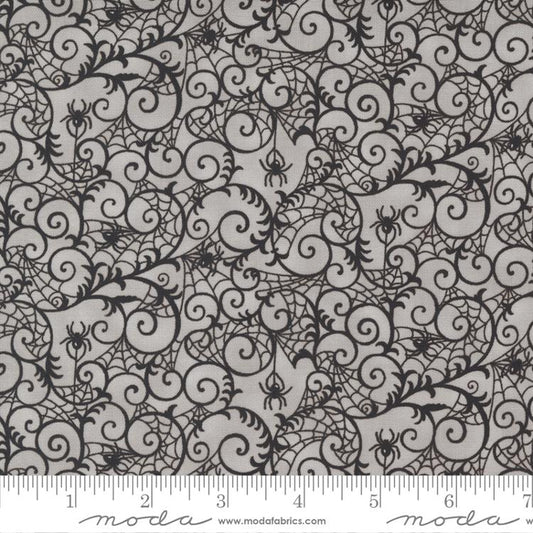 Ghostly Greetings - Spider Webs and Swirls, granite grey