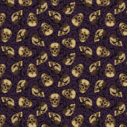 Bones Collection - Tossed Skulls - Plum