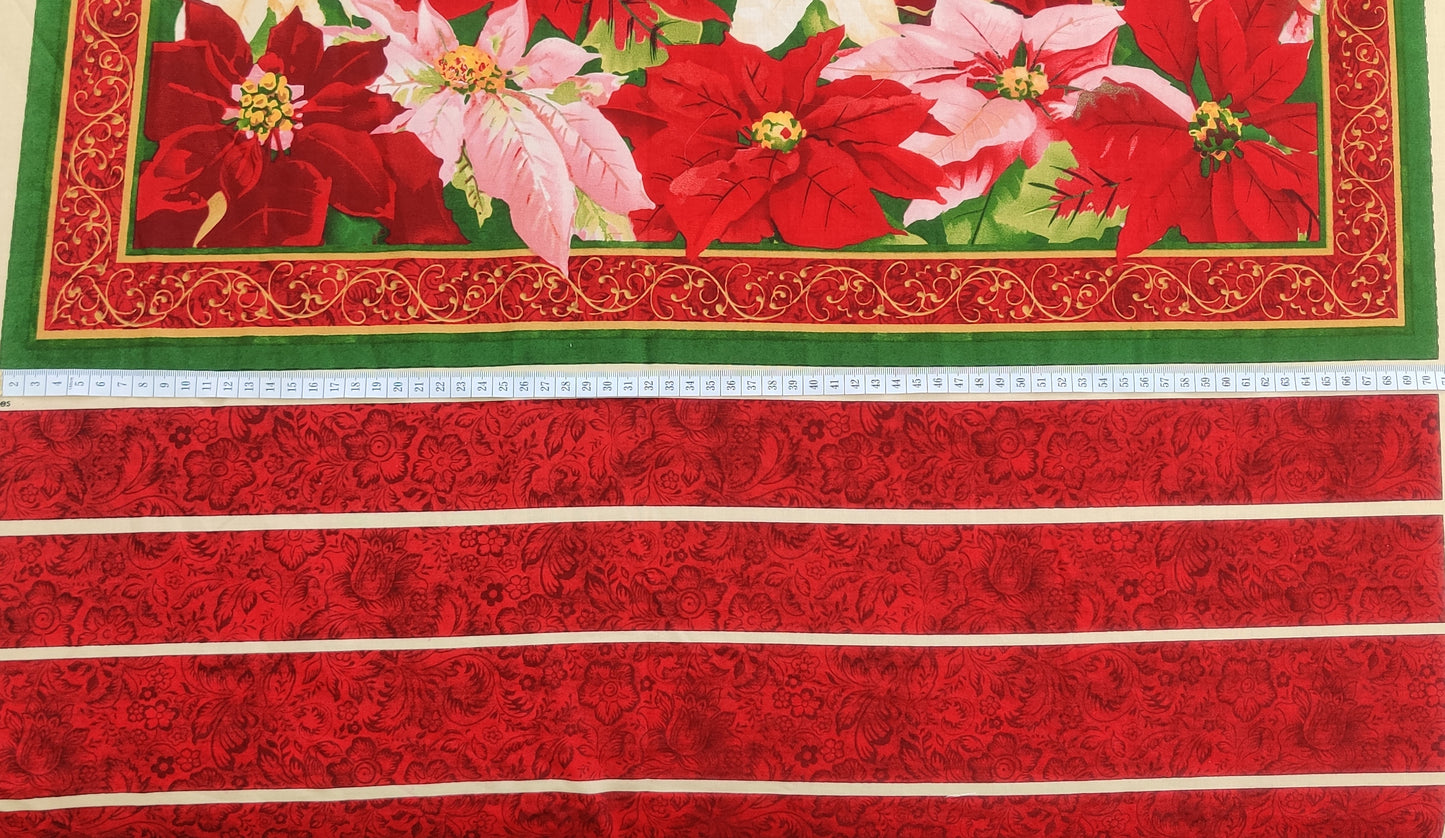 Holiday Finery - Poinsettia Apron PANEL