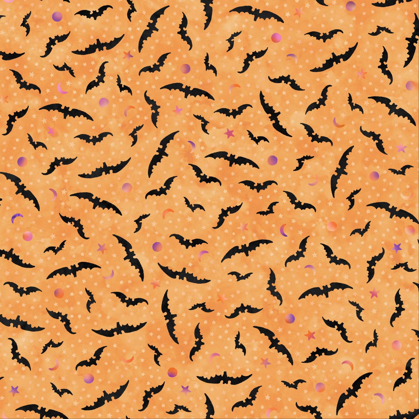 Spooky Hallow - Bats - Black on orange