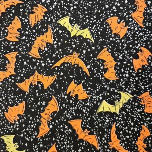 Bats in the Night - Orange and Yellow bats on black