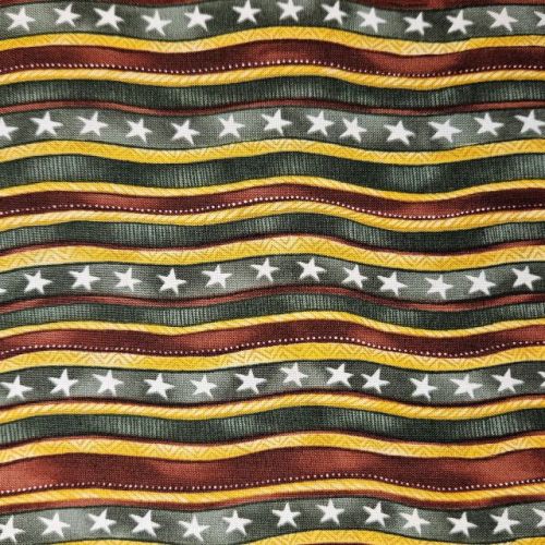 Good Tidings - Stars and Stripes, grey-green, deep red and gold