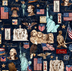 Indivisible - Patriotic Allover - Dark Blue